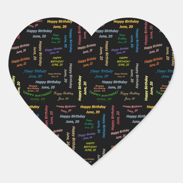 June, 20 Birthday Sticker (Front)