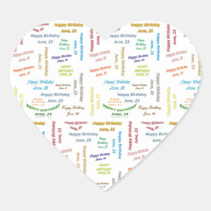 June, 23 Birthday Sticker