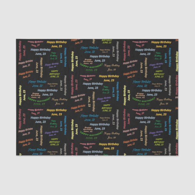 June, 23 Birthday Tissue Paper (Front)