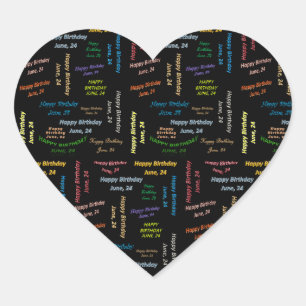 June, 24 Birthday Sticker