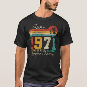 June 51 Year Old  Vintage 1971 51th Birthday T-Shirt
