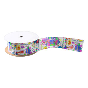 June, 6 Birthday Ribbon Satin Ribbon
