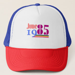 June '85 Bold Retro Plus Size T-Shirt Trucker Hat