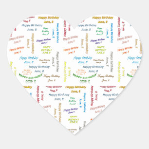 June, 8 Birthday Sticker