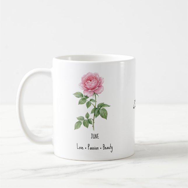 June Birth Flower Mug – Rose (Left)