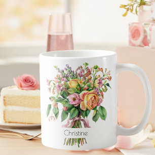June Birth Flower Mug   Roses & Honeysuckle