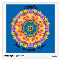 June Birth Flower Name Custom Removable Mandala 