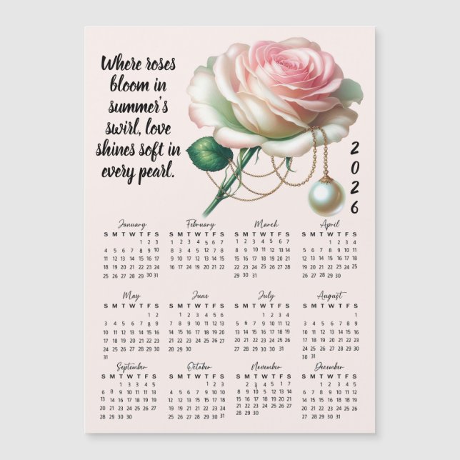 June Birth Flower & Stone Calendar (Front)
