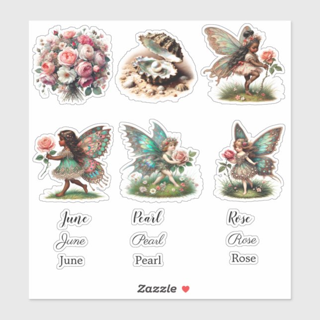 June Birth Month Birth Flower Sticker Set (Sheet)
