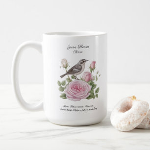 June Birth Month Flower Rose Elegant Birthday Coffee Mug