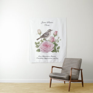 June Birth Month Flower Rose Elegant Birthday Tapestry