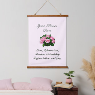 June Birth Month Flower Rose Timeless Floral  Hanging Tapestry
