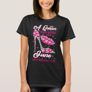 June Birthday  Women Girl Party Diamond Kiss High  T-Shirt