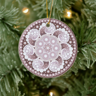 June Birthstone Pearl Mandala Ornament