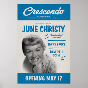 June Christy - Dave Pell Octet - jazz poster - At