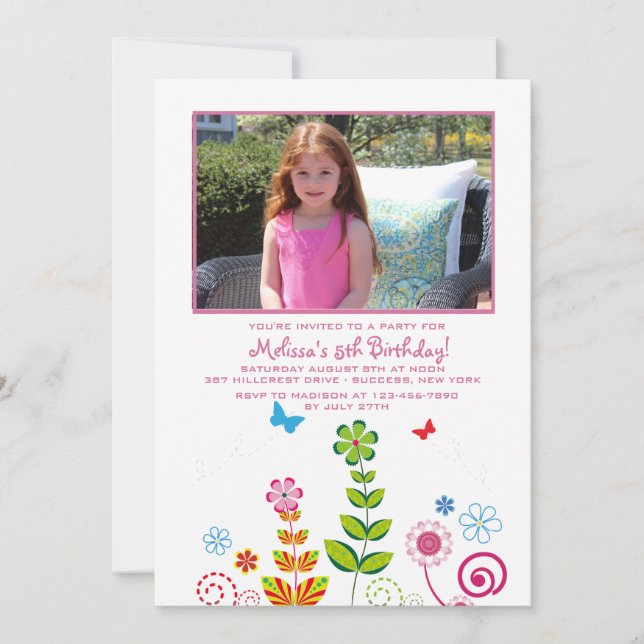 June Garden Photo Invitation (Front)