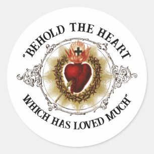 June is the Month of the Sacred Heart Classic Round Sticker