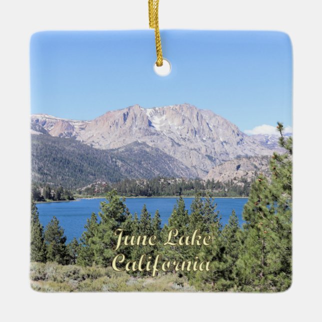 June Lake, California Ceramic Ornament (Front)