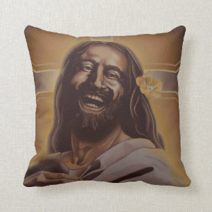 June Moon's Laughing Jesus Pillow