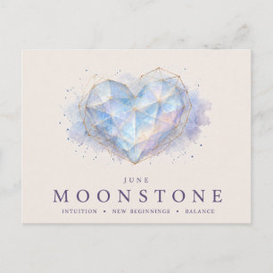 June Moonstone Heart Birthstone Postcard