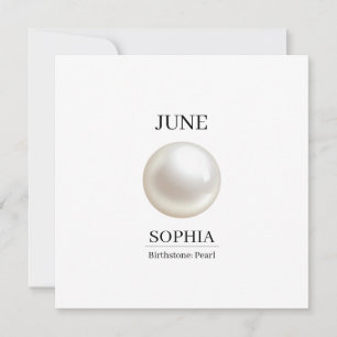 June Pearl Birthday Card