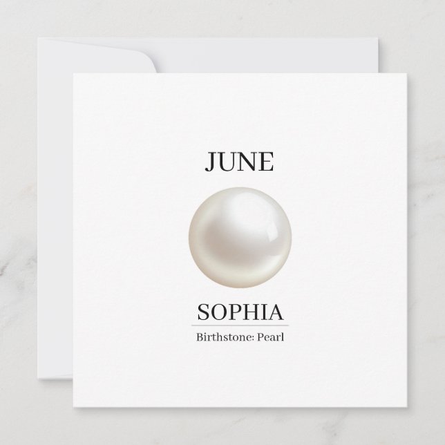 June Pearl Personalized Birthday Card (Front)