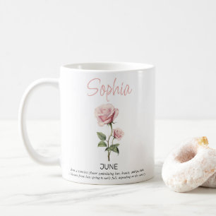 June Personalized Birth Flower Coffee Mug