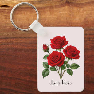 June Rose Flowers Keychain