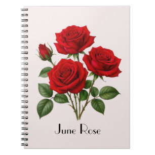 June Rose Flowers Notebook