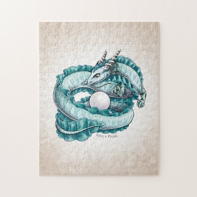 June’s Birthstone Dragon: Pearl Jigsaw Puzzle (Vertical)