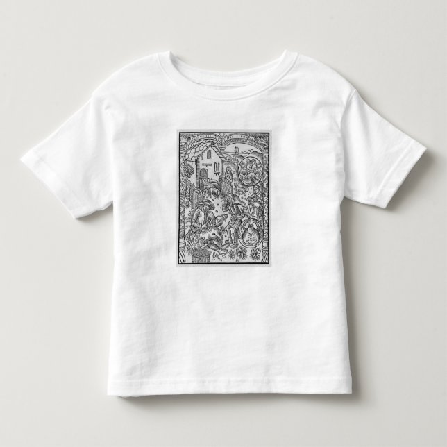 June, sheep shearing, Gemini Toddler T-shirt (Front)