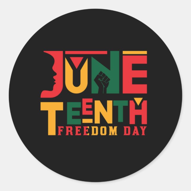 june_teenth_freedom_day_01 classic round sticker (Front)