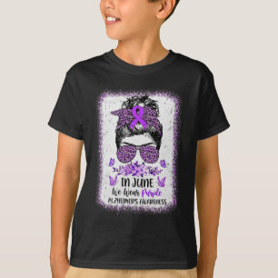 June We Wear Purple Alzheimerheimer Awareness Mess T-Shirt
