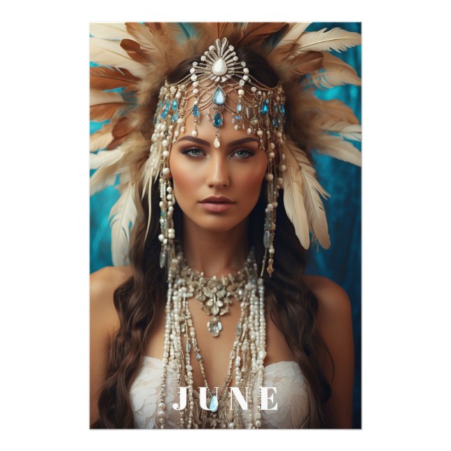 *~ JUNE Woman BIRTHDAY PEARLS AP53 Boho Photo Print (Front)