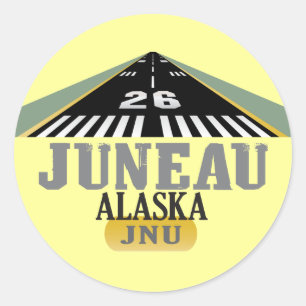 Juneau Alaska - Airport Runway Classic Round Sticker