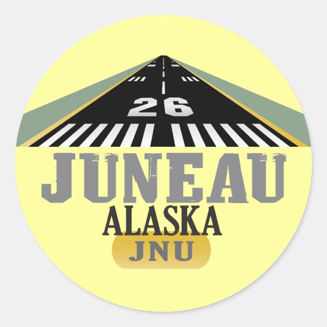 Juneau Alaska - Airport Runway Classic Round Sticker (Front)