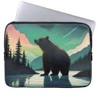 Juneau Alaska grizzly bear aurora northern lights 