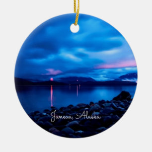 Juneau, Alaska sunset Ceramic Ornament