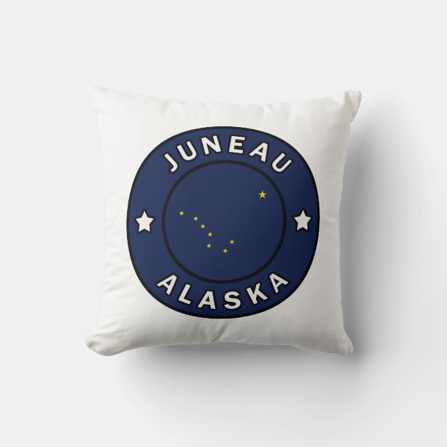 Juneau Alaska Throw Pillow (Front)