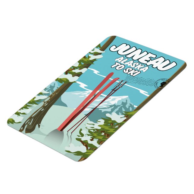 Juneau Alaska To Ski Magnet (Left Side)