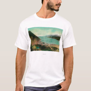 Juneau, Alaska Town View with Treadwell Mine in T-Shirt