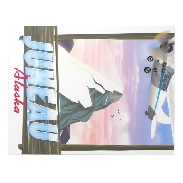 Juneau Alaska travel poster Notepad (Front)