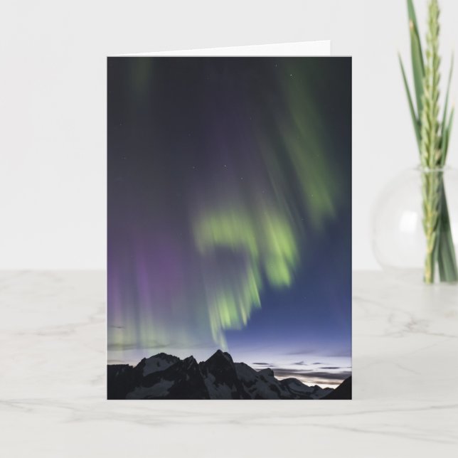 Juneau Icefield Northern Lights. (Blank Inside) Card (Front)