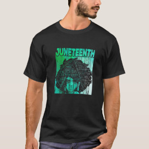 Junenth Melanin Black Women Natural Hair Afro Afri T-Shirt