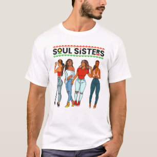 Junenth Queen Soul Sisters Black Mom Melanin Women T-Shirt