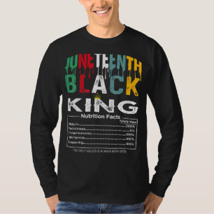 Junenth S For Men Afro Black King Nutrition Facts T-Shirt