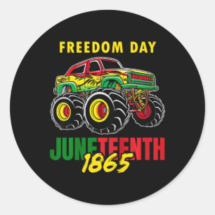Juneteenth 1865 Black History Boys Tee Monster Tru Classic Round Sticker