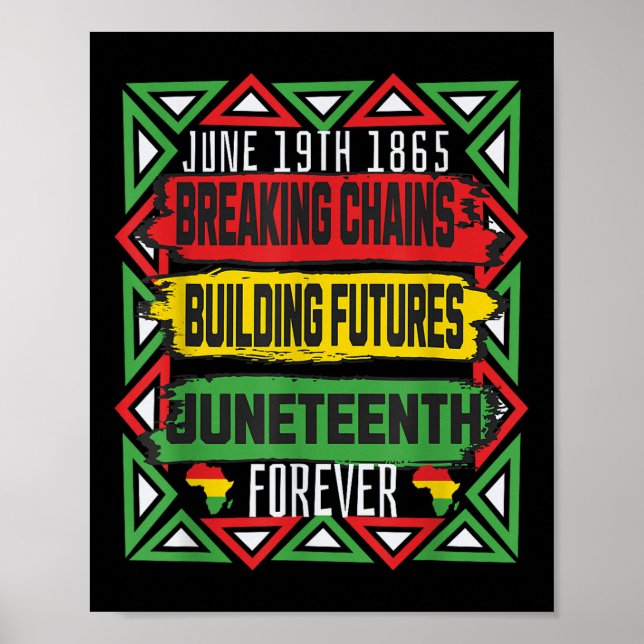 Juneteenth 1865 Breaking Chains Building Futures F Poster (Front)