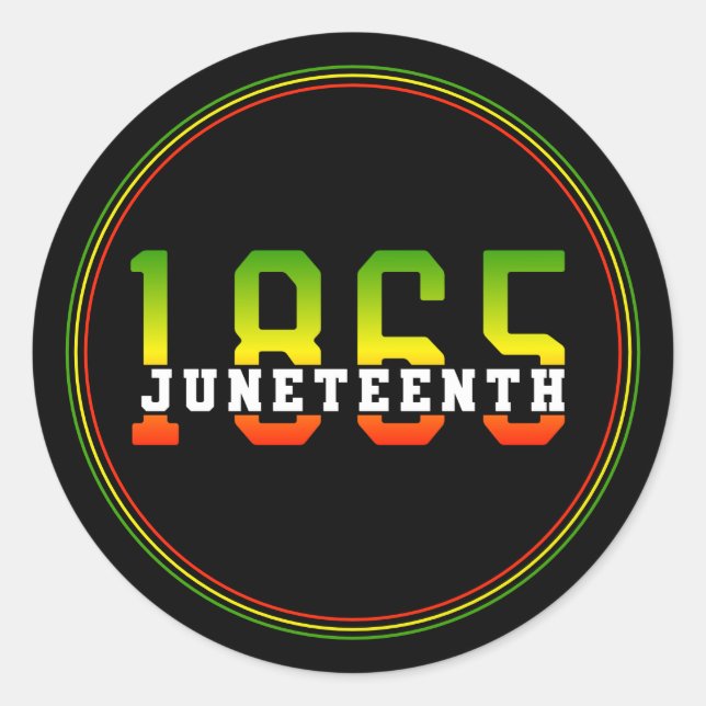 Juneteenth 1865 Celebrating Black Freedom Classic Round Sticker (Front)