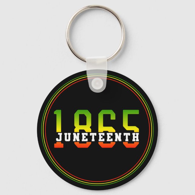 Juneteenth 1865 Celebrating Black Freedom Keychain (Front)